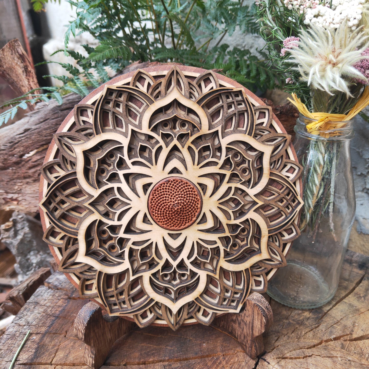 Mini Mandala with Protea Heart