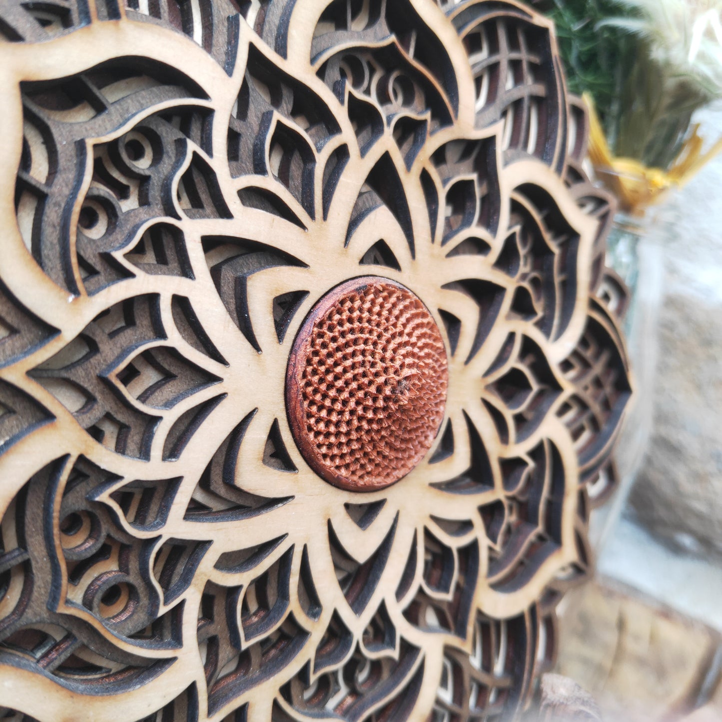 Mini Mandala with Protea Heart