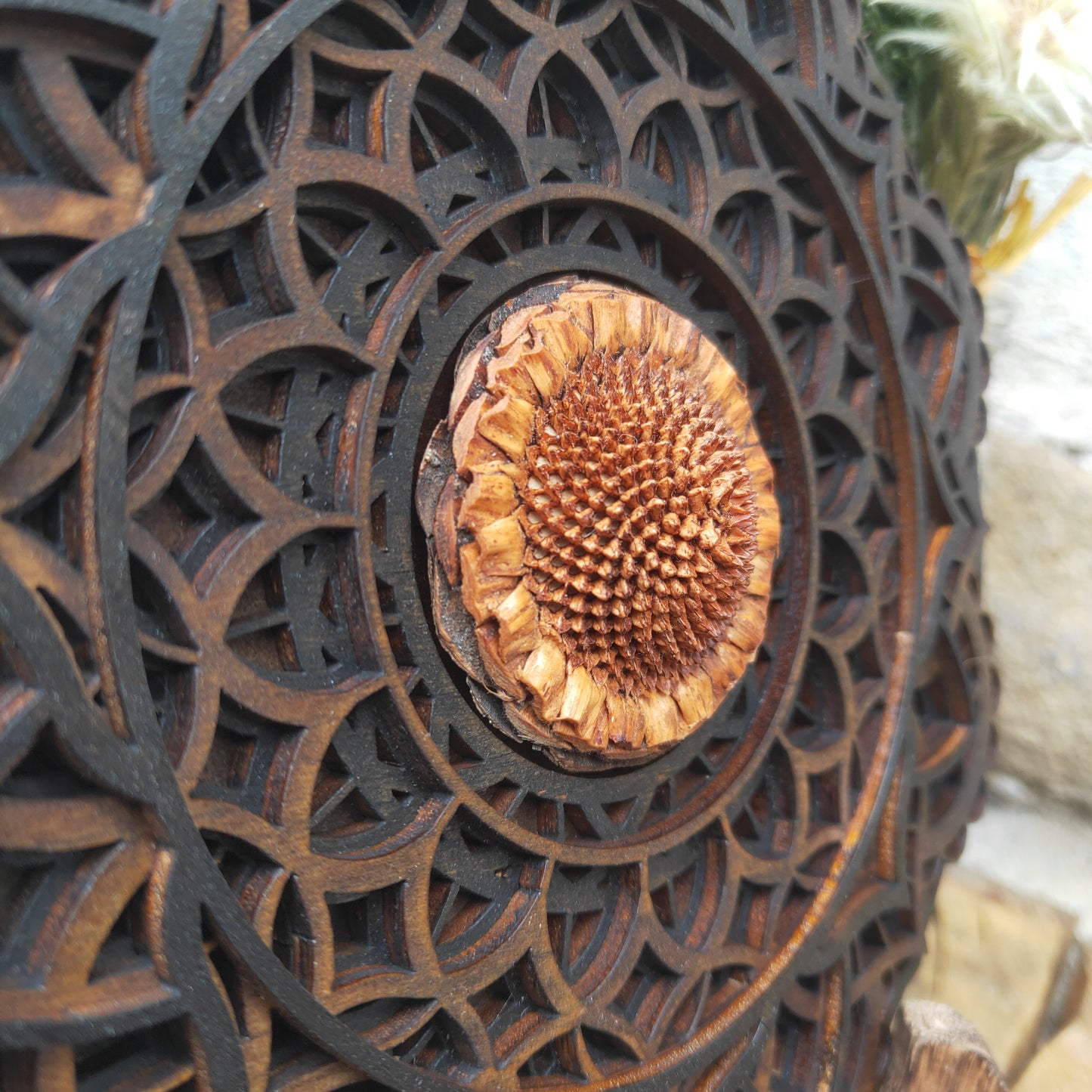 Mini Mandala with Protea Heart