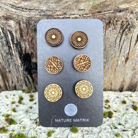 Geometric Studs 3 Pairs