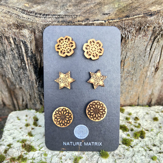 Geometric Studs 3 Pairs