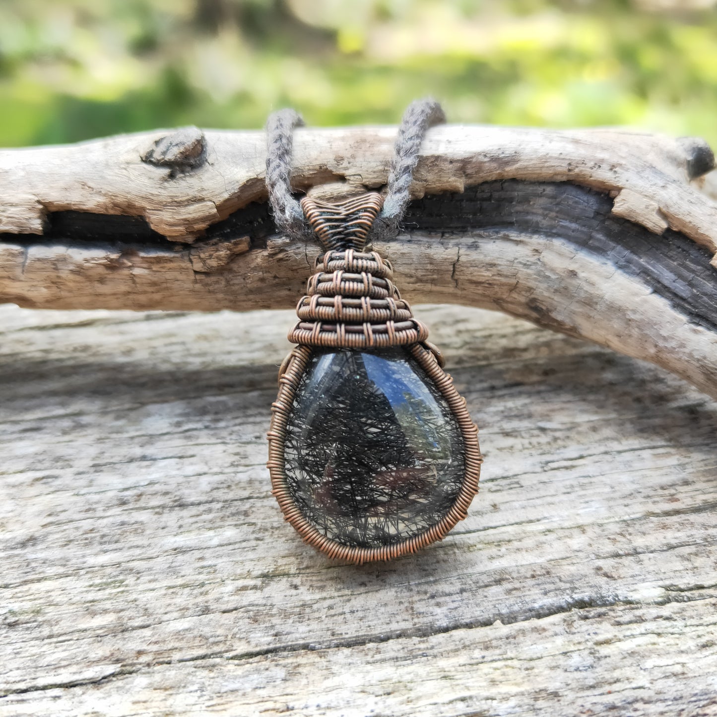 Copper Wrapped Rutile Quartz Necklace