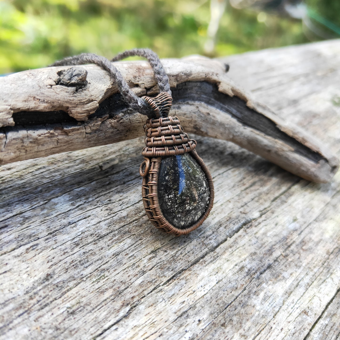 Copper Wrapped Rutile Quartz Necklace