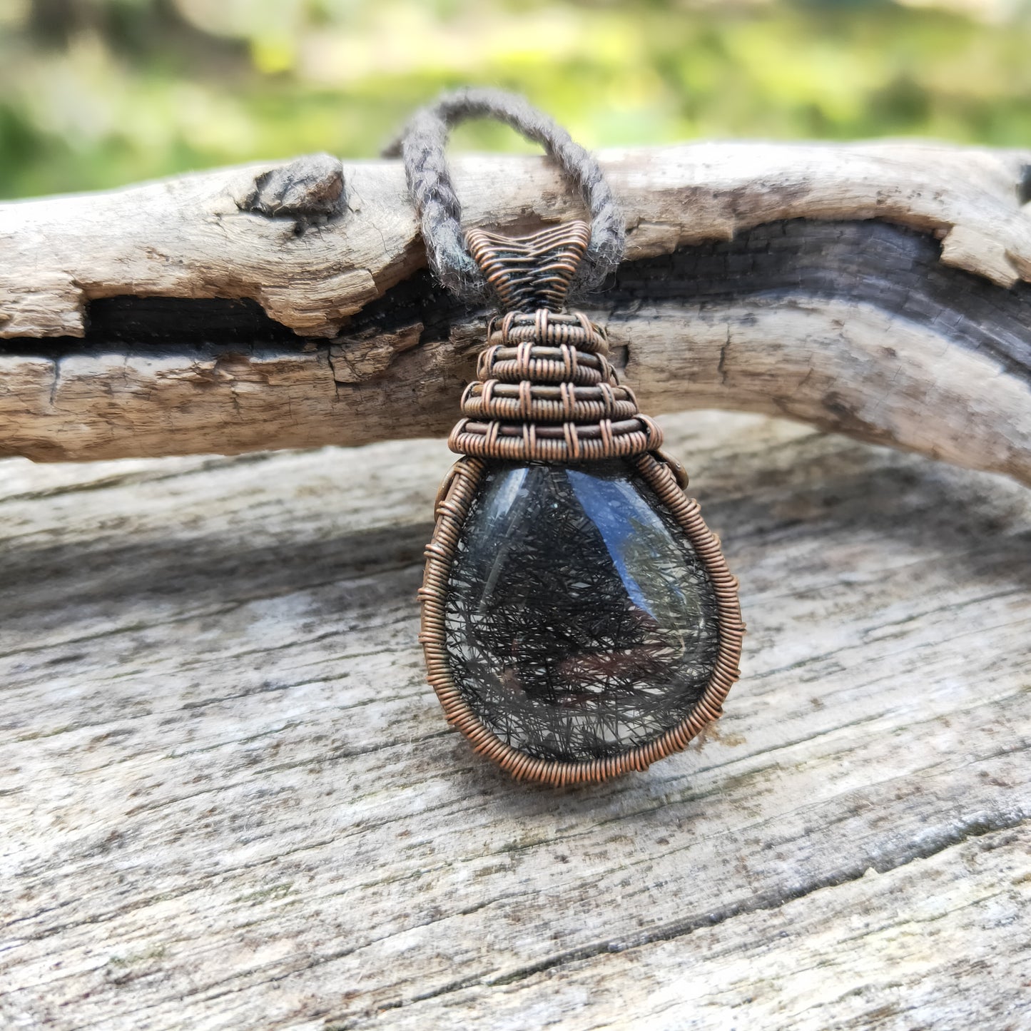 Copper Wrapped Rutile Quartz Necklace