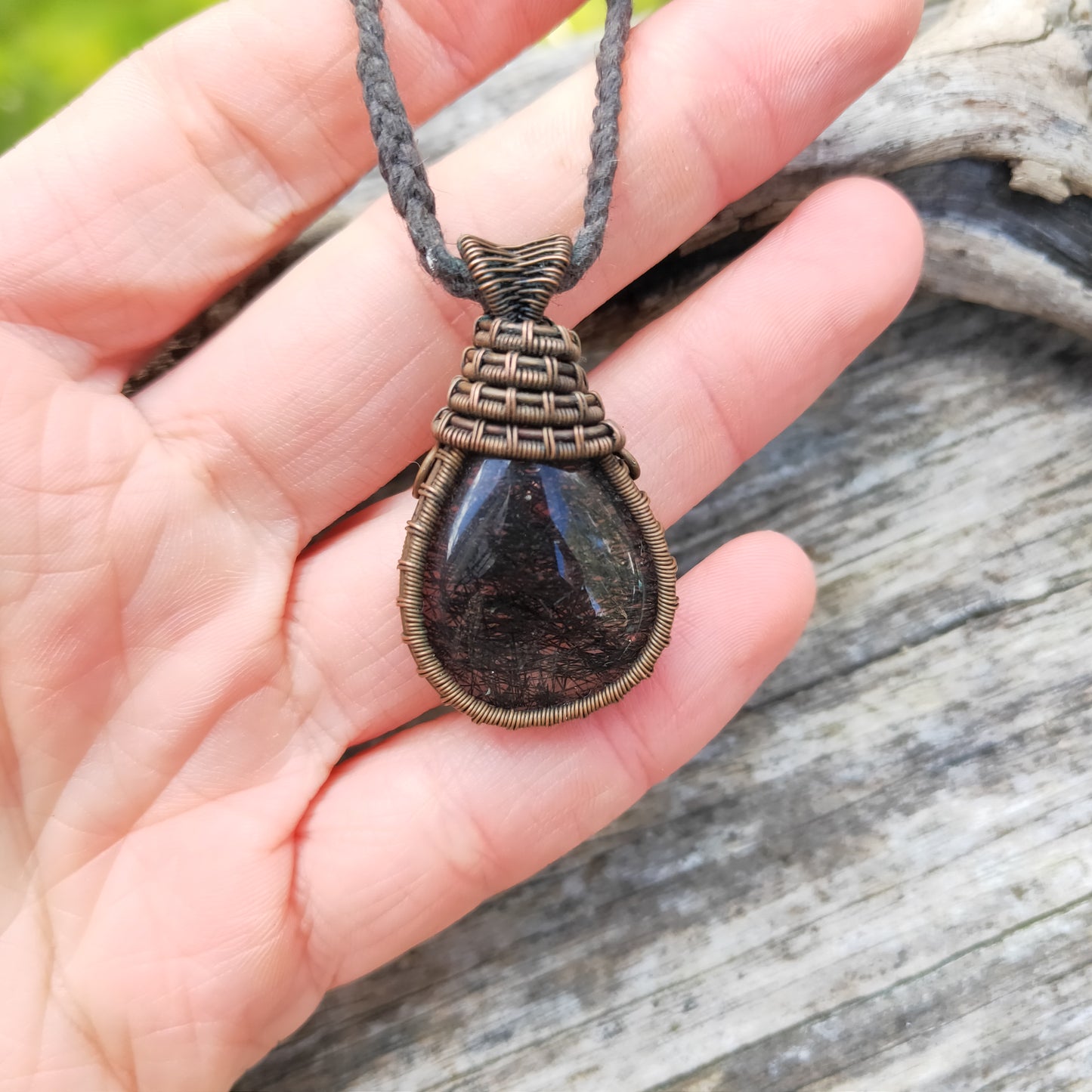 Copper Wrapped Rutile Quartz Necklace