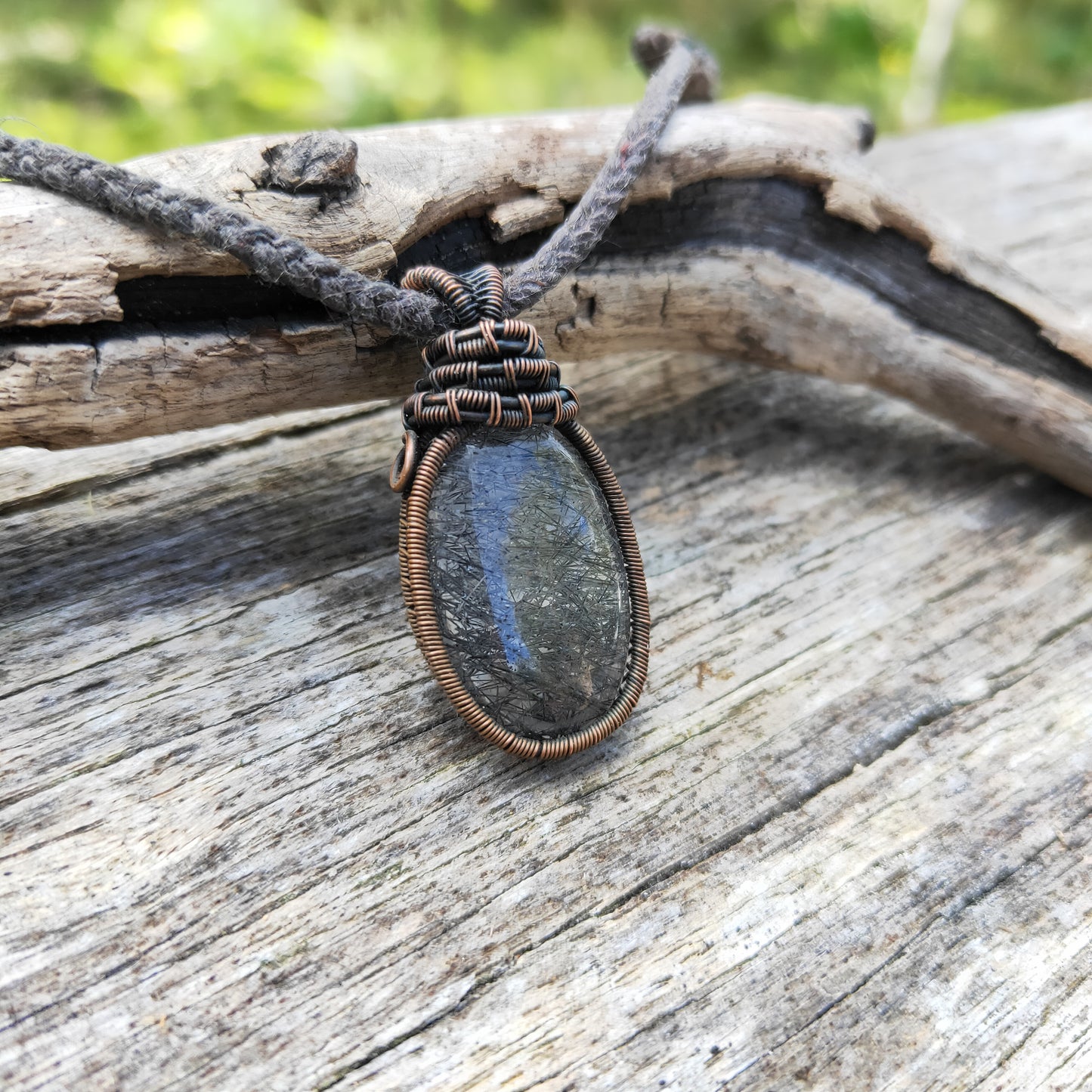 Copper Wrapped Rutile Quartz Necklace