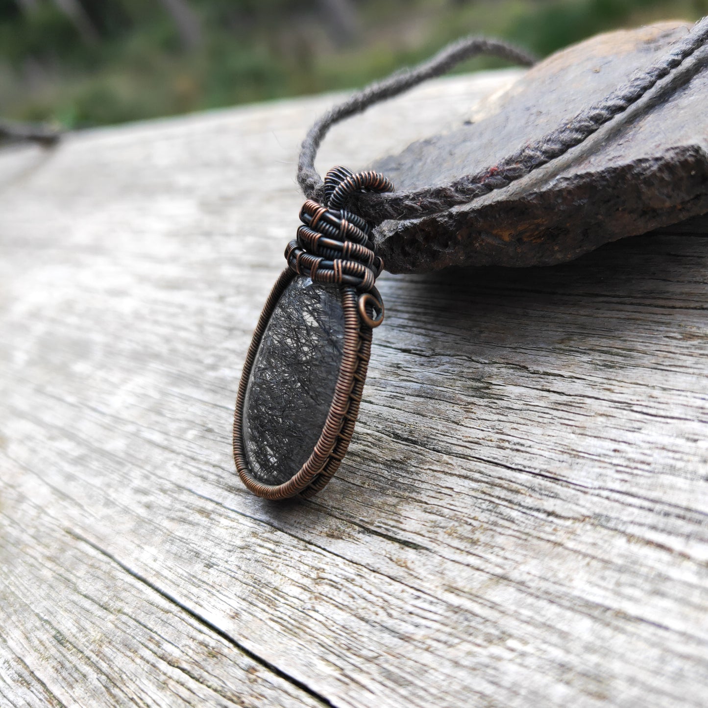 Copper Wrapped Rutile Quartz Necklace