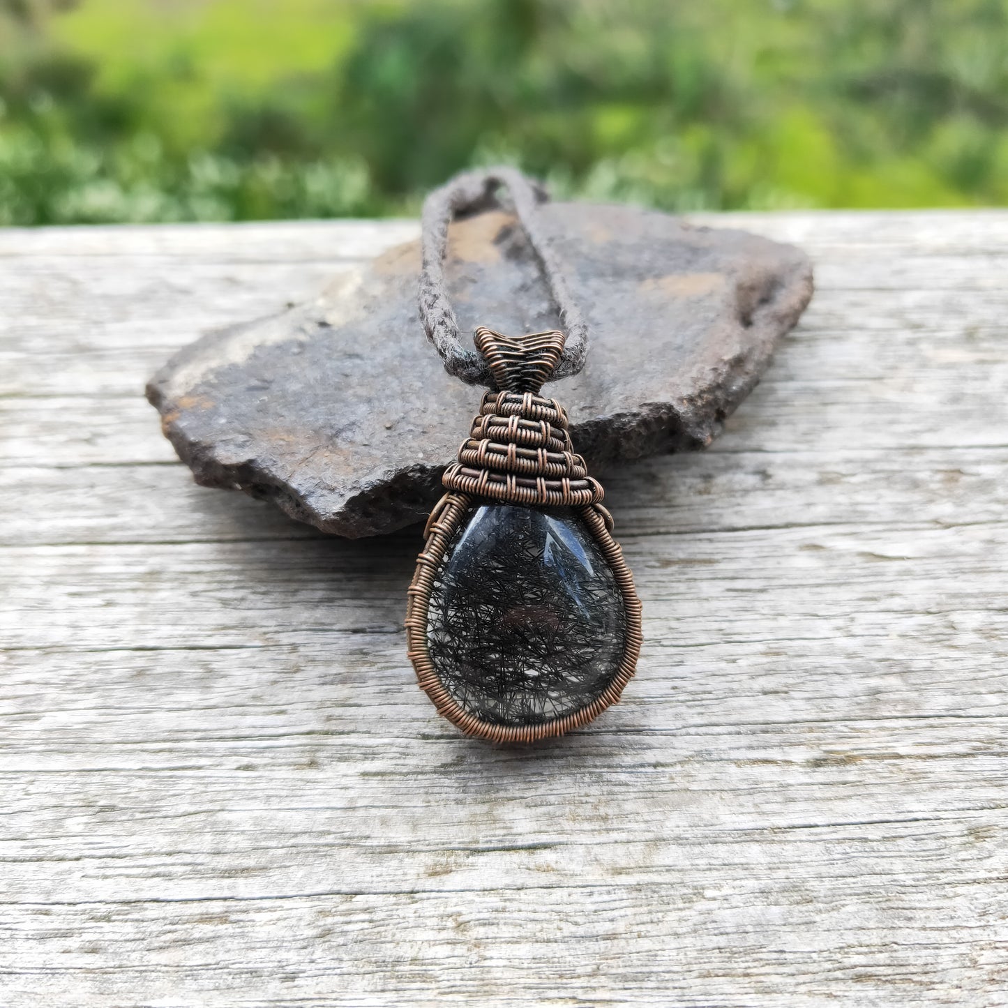 Copper Wrapped Rutile Quartz Necklace