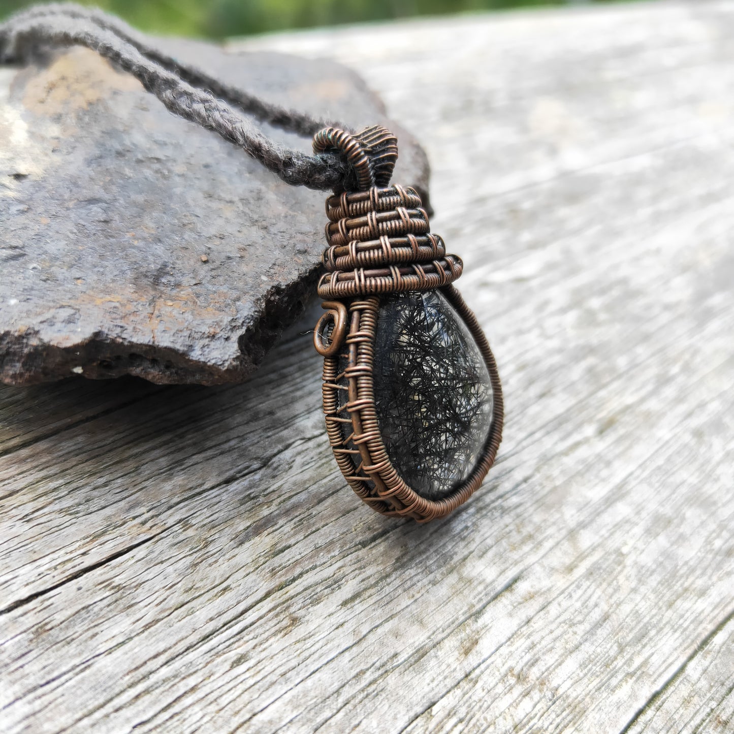 Copper Wrapped Rutile Quartz Necklace