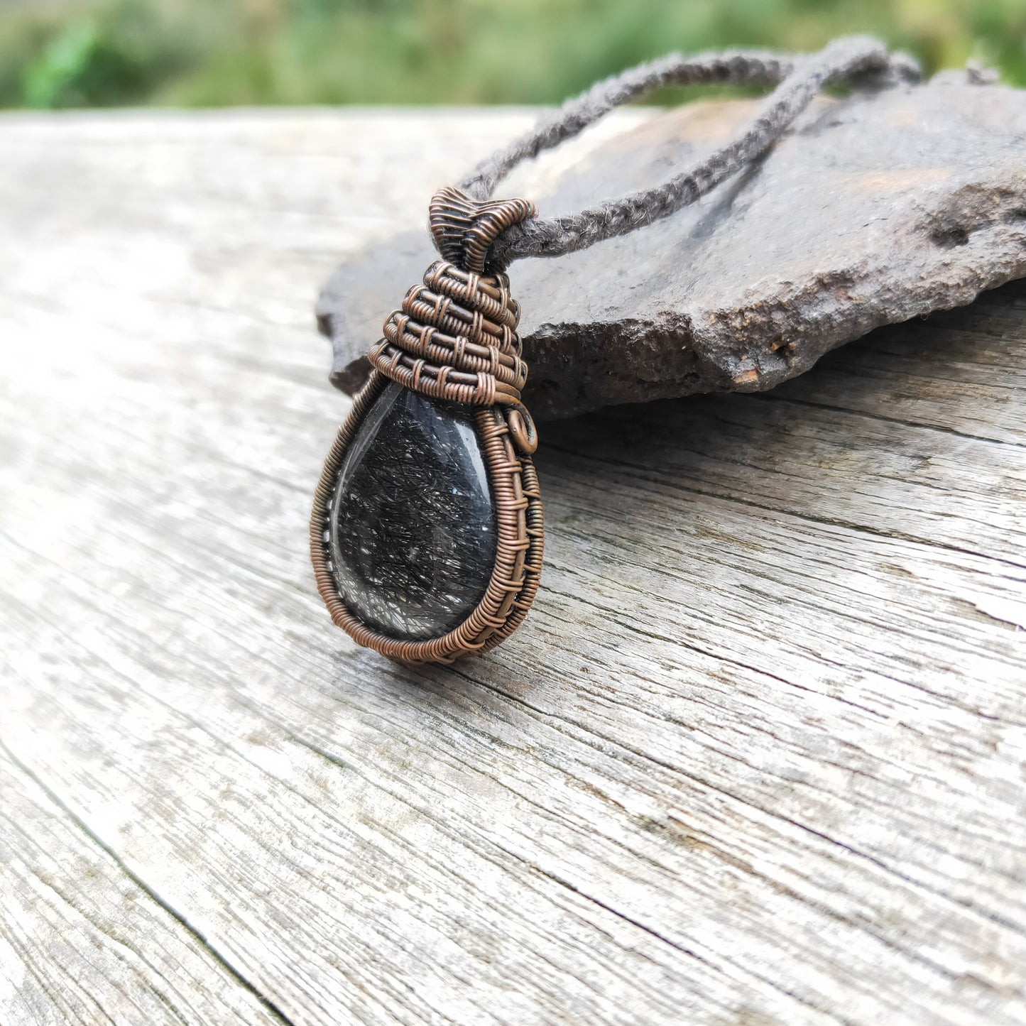 Copper Wrapped Rutile Quartz Necklace