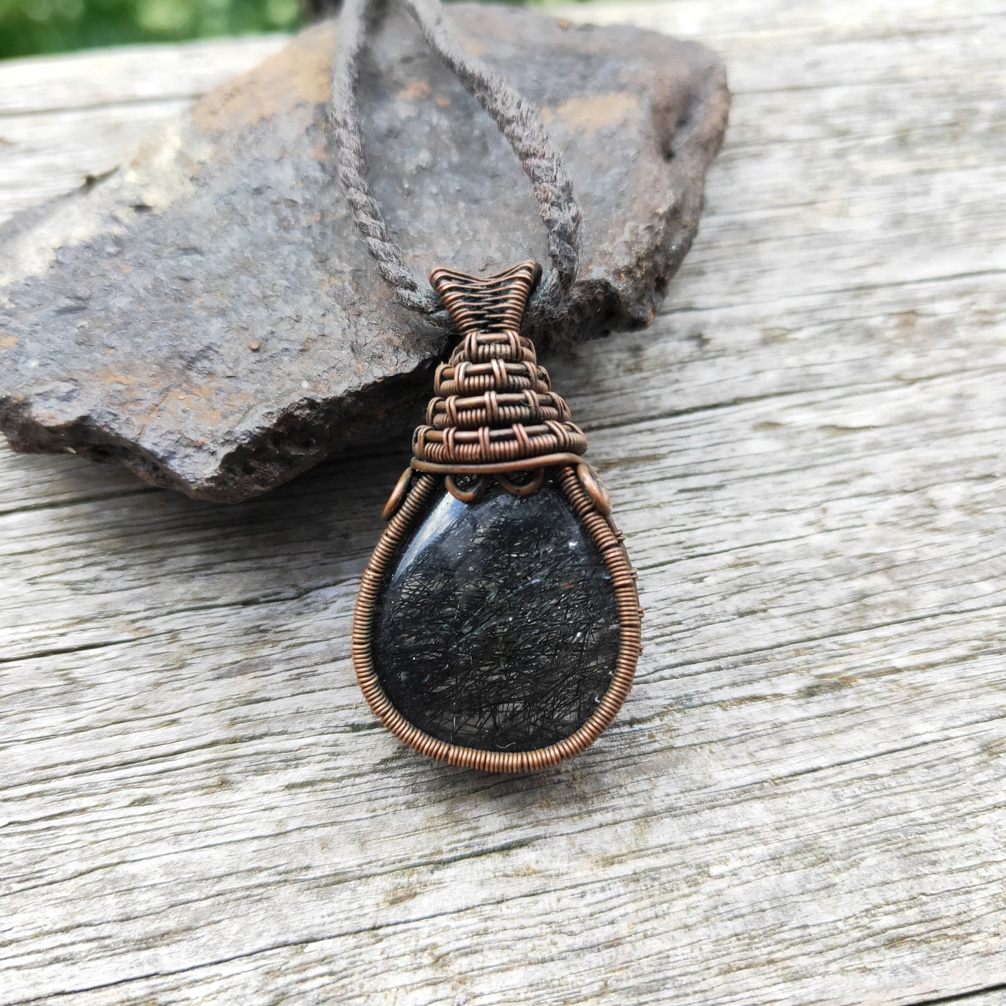 Copper Wrapped Rutile Quartz Necklace