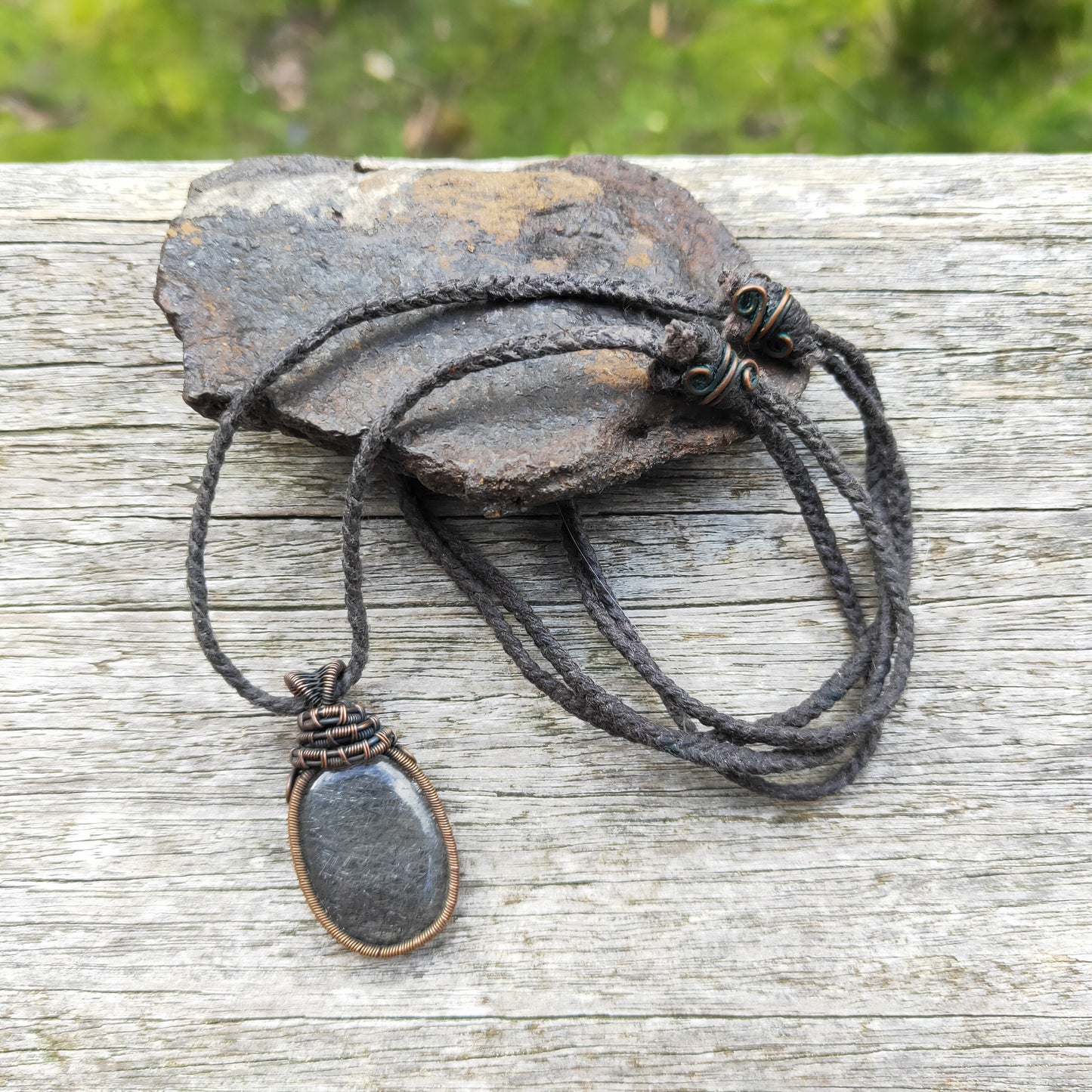 Copper Wrapped Rutile Quartz Necklace