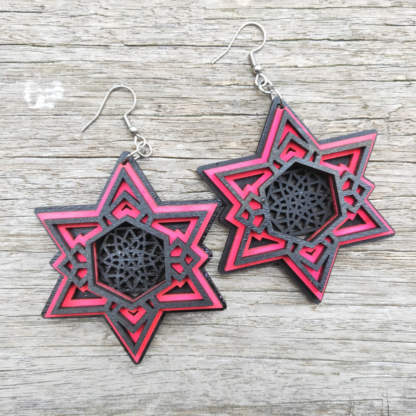 Star Stack Earrings Pink