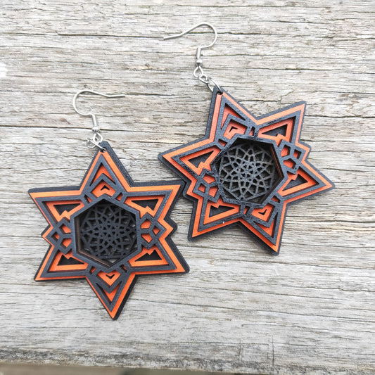 Star Stack Earrings Orange