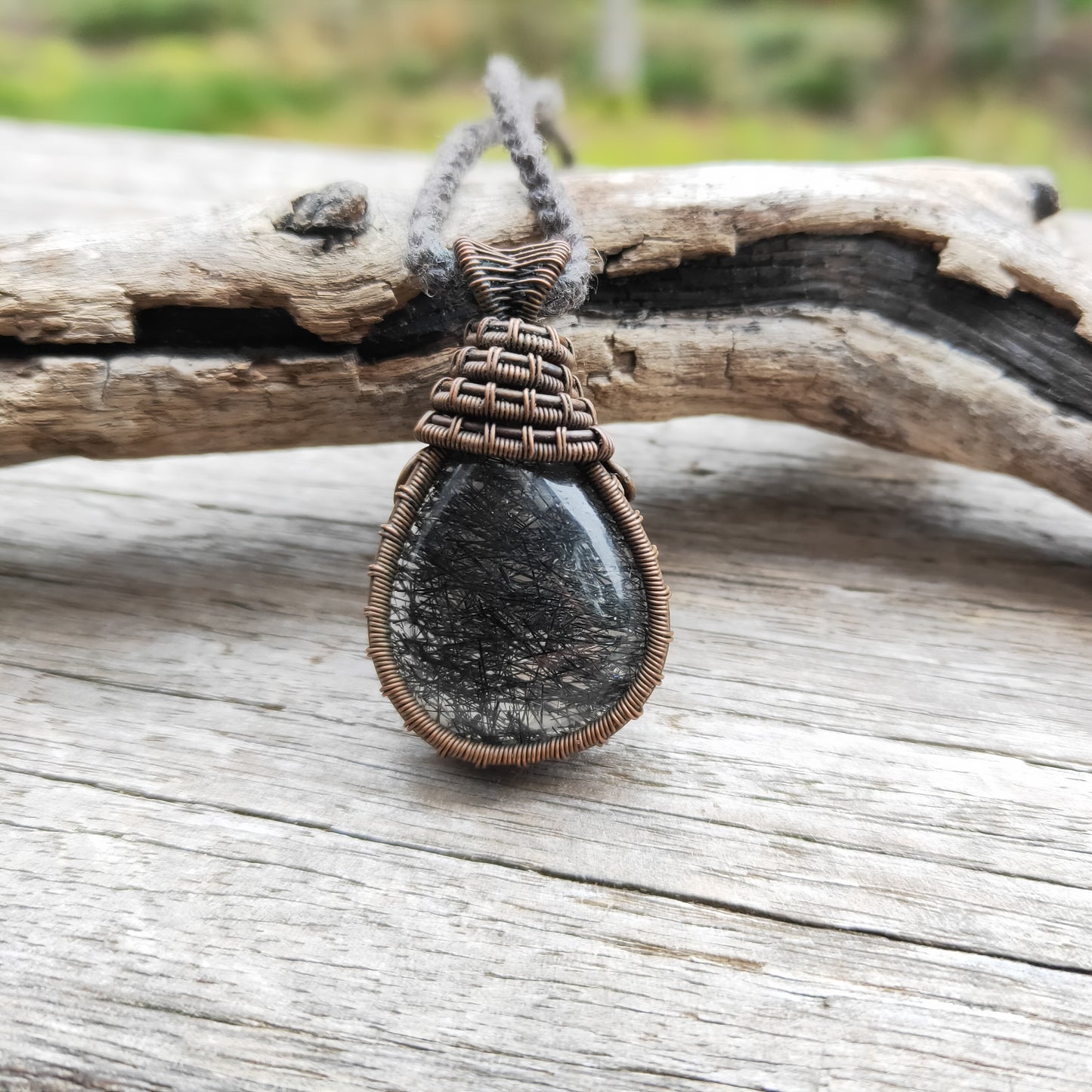 Copper Wrapped Rutile Quartz Necklace